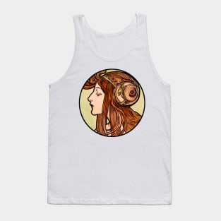 Art Nouveau woman bust  retro with colorful vintage  design Tank Top